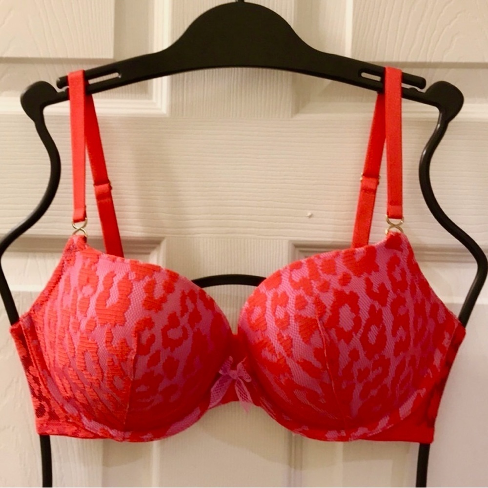 NWT Victoria's Secret Very Sexy Padded Leopard Lace Demi Bra